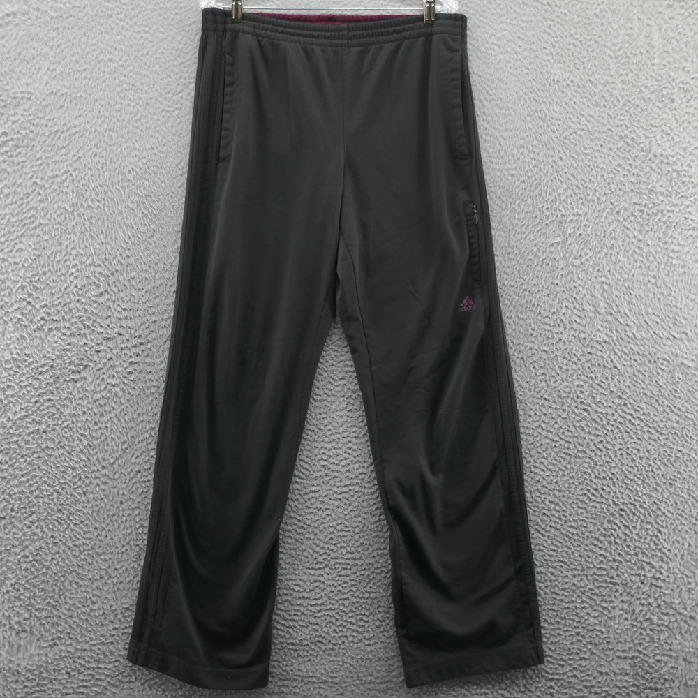 Adidas‎ Mens Straight Leg Training Track Pants Large Black Red Athletic Pull On